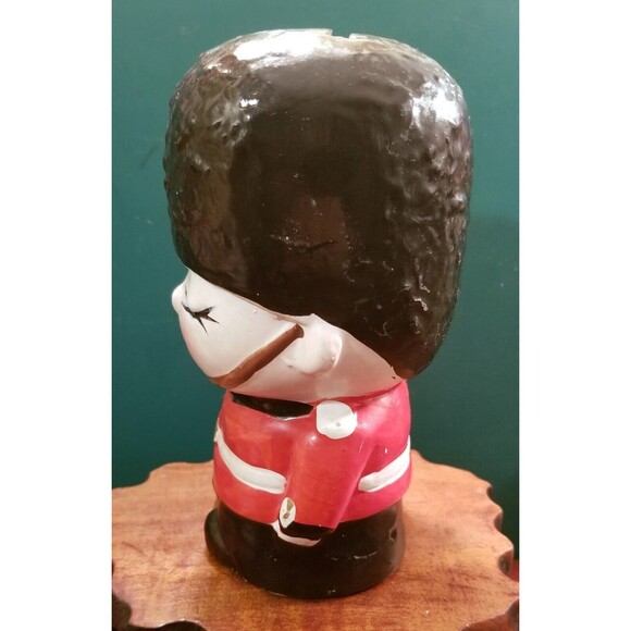 Vintage Toy Soldier Hand Painted Ceramic Bank Made in Japan 6.75"X3.5" Diameter - Picture 3 of 6